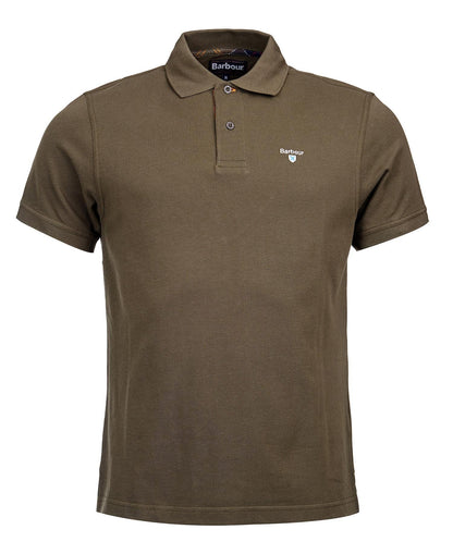 Barbour Tartan Pique Polo Shirt Olive Classic