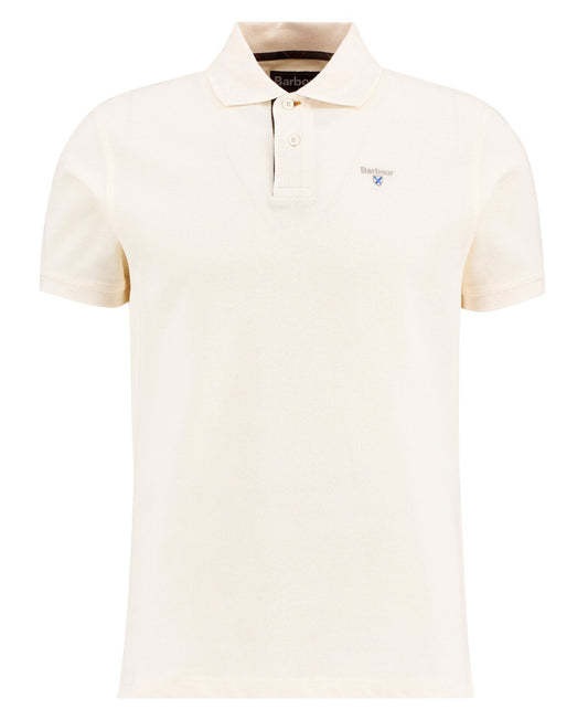 Barbour Tartan Pique Polo Shirt Whisper White