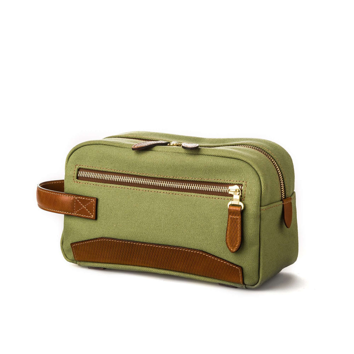 Westley Richards <br> Bournbrook Wash Bag in Safari Green and Mid Tan