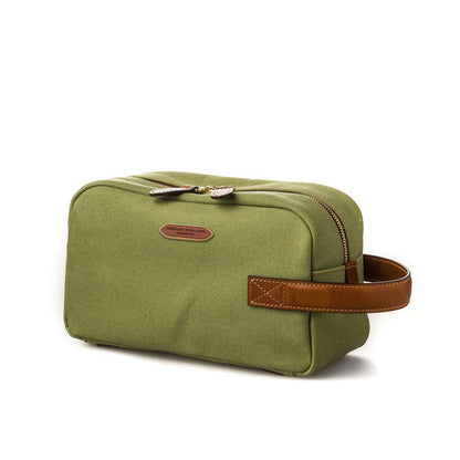Westley Richards <br> Bournbrook Wash Bag in Safari Green and Mid Tan