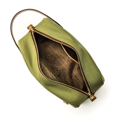 Westley Richards <br> Bournbrook Wash Bag in Safari Green and Mid Tan