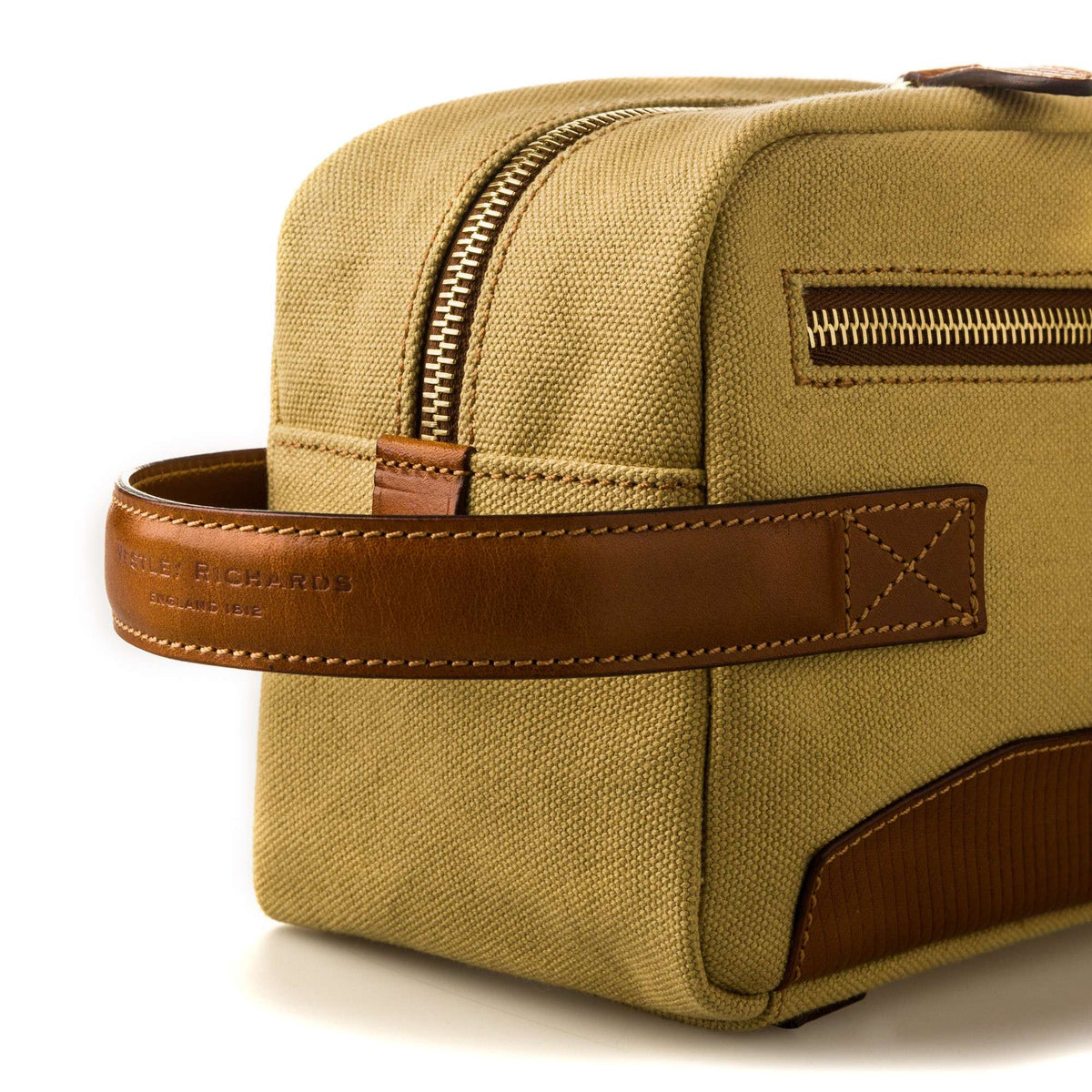 Westley Richards <br> Bournbrook Wash Bag in Safari and Mid Tan