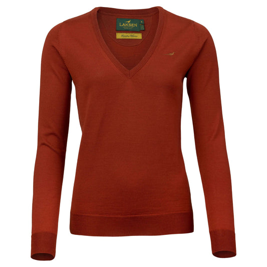 Laksen Sporting <br> Camilla V-Neck Burnt Orange