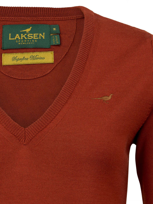 Laksen Sporting <br> Camilla V-Neck Burnt Orange