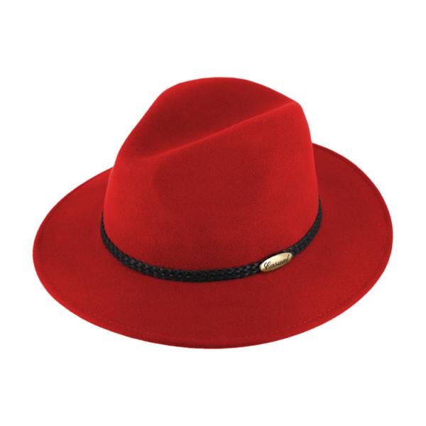 Fiebig Casual Woolfelt Hat Traveller - Red