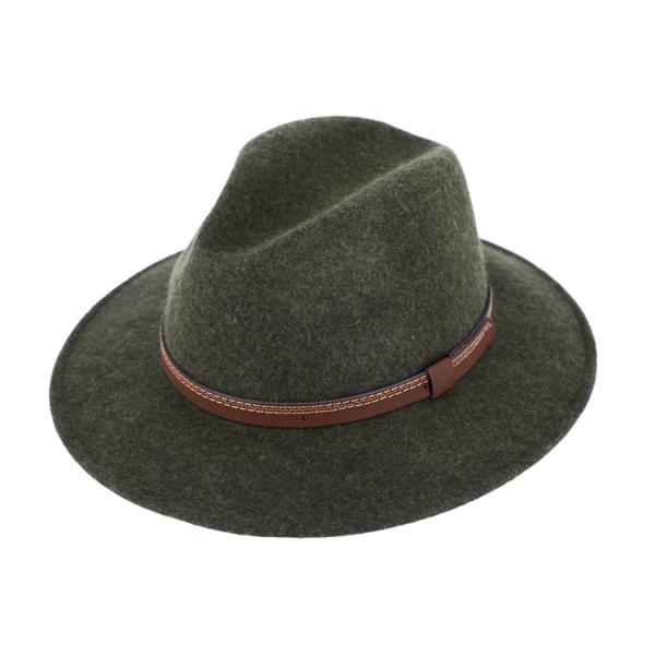 Fiebig Woolfelthat Traveller Melange with Leather Headband - Olive Green