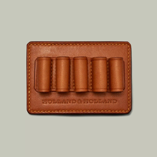 H&H Oak bark tanned leather ammo clip. Tan