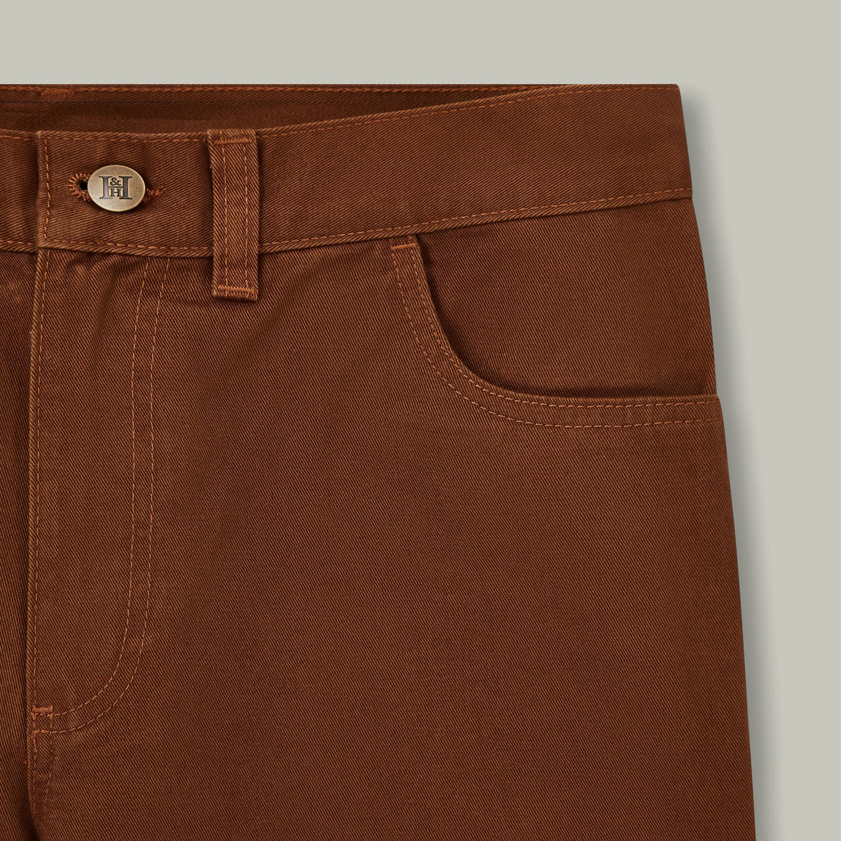 H&H - Harrow Brushed Cotton Jeans - Tobacco