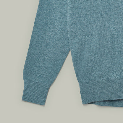 H&H - Harrow Cashmere V-Neck Sweater - Blue Lovat