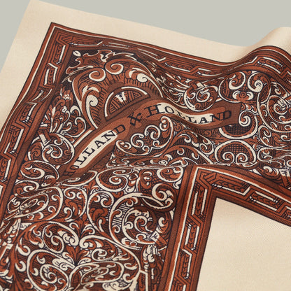 H&H - Harrow Silk Heritage Trade Label Scarf - Sepia