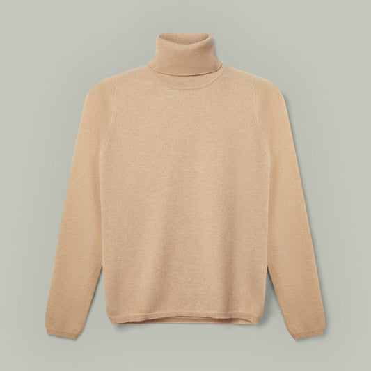 H&H - Harrow ladies Cashmere Roll Neck - Natural