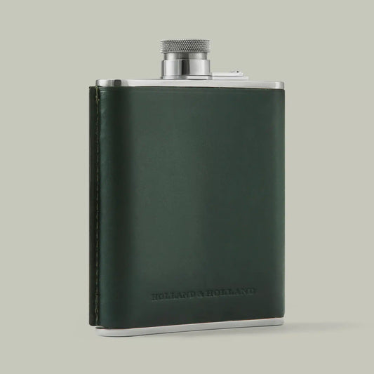 H&H - Leather Covered 6oz Steel Hip Flask