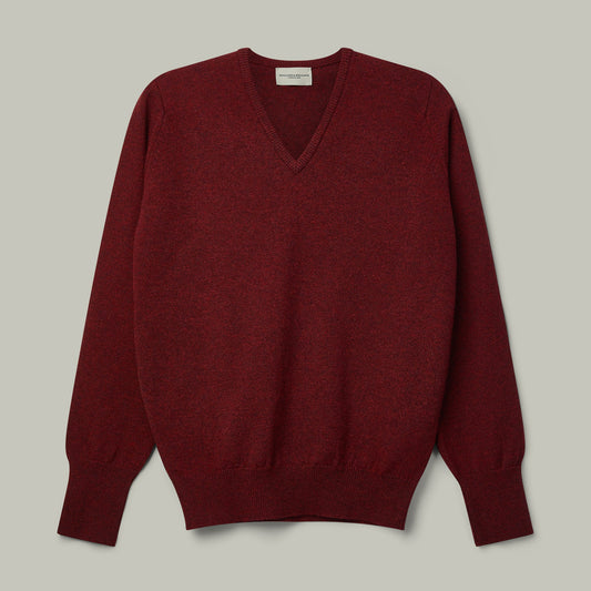 H&H - Northwood Wool V-Neck Sweater - Red Velvet