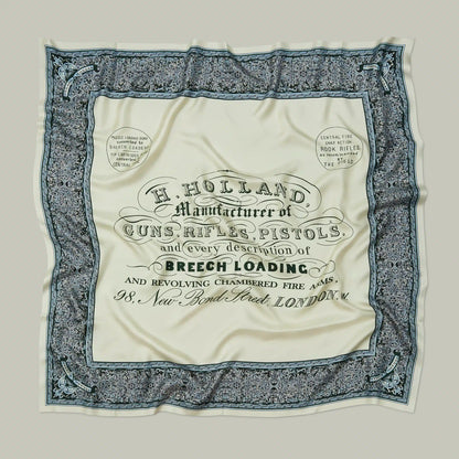H&H - Harrow Silk Heritage Trade Label Scarf - Azure