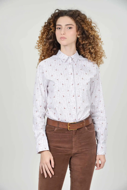 Hartwell <br> Florence Brown Leaves Shirt