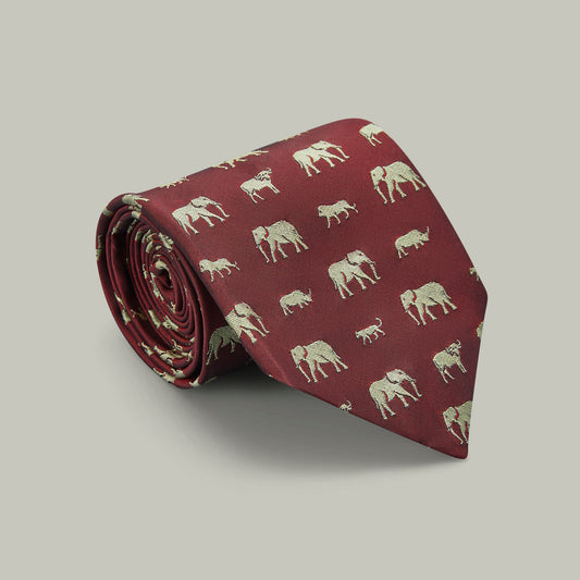 H&H - Harrow Big Five Woven Silk Tie - Berry
