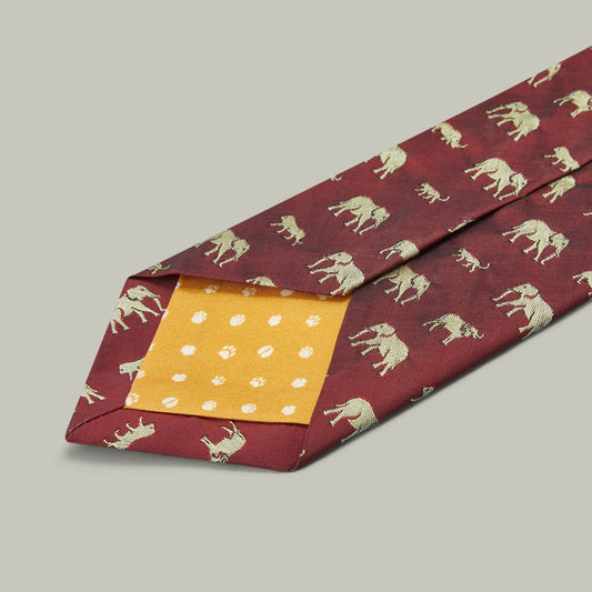 H&H - Harrow Big Five Woven Silk Tie - Berry