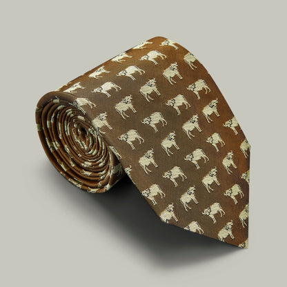 H&H - Harrow Silk Woven Tie - Buffalo - Gold