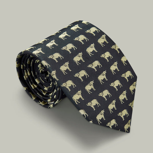 H&H - Harrow Silk Woven Tie - Buffalo - Indigo