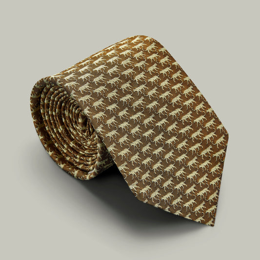 H&H - Harrow Silk Woven Tie Leopard - Gold