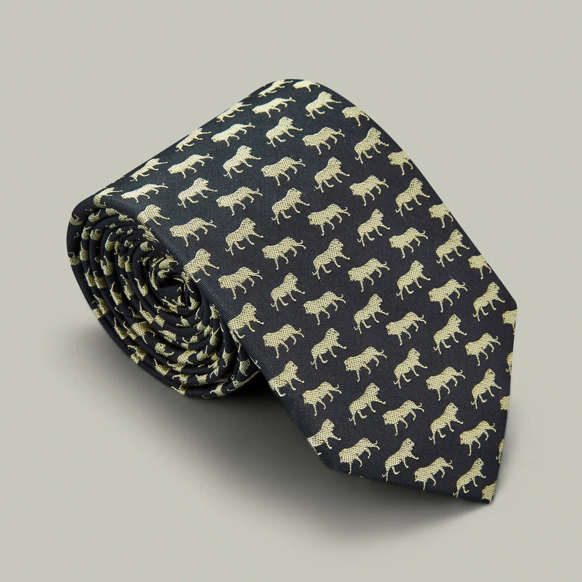 H&H - Harrow Silk Woven Tie Lion - Indigo
