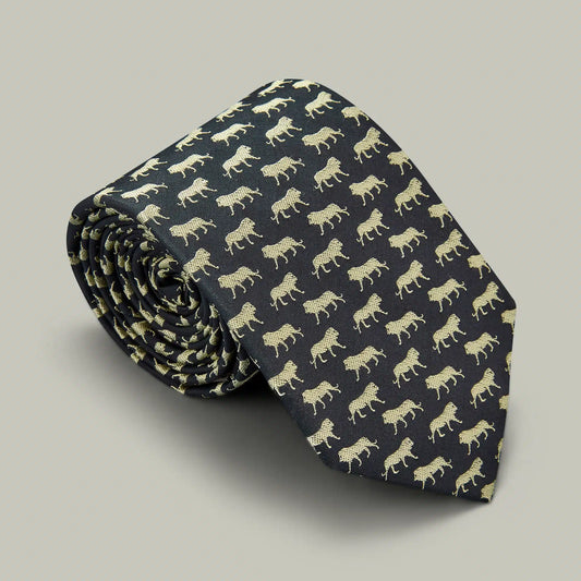 H&H - Harrow Silk Woven Tie Lion - Indigo