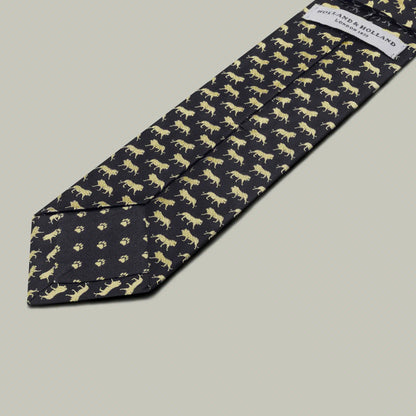 H&H - Harrow Silk Woven Tie Lion - Indigo