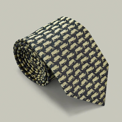 H&H - Harrow Silk Woven Tie - Rhino - Indigo