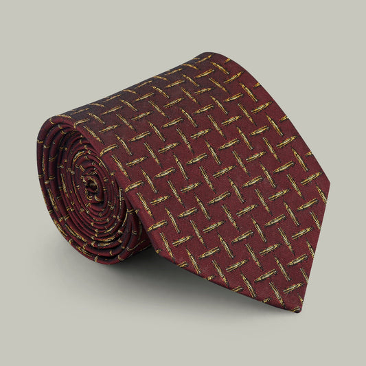 H&H - Harrow random bullet woven silk tie - Berry