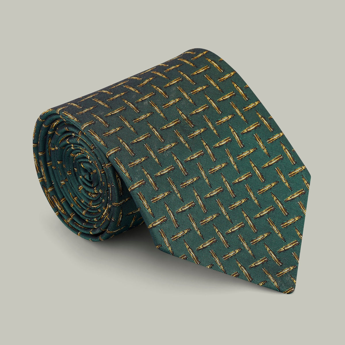 H&H - Harrow random bullet woven silk tie - H&H Green