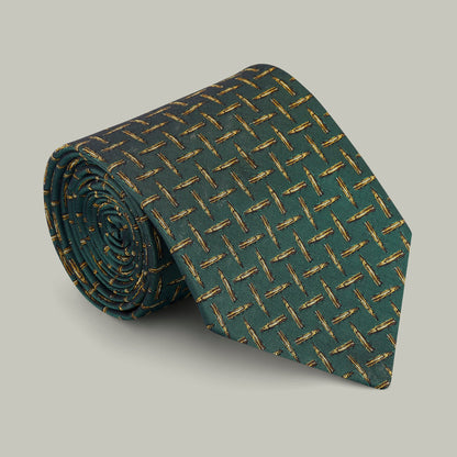 H&H - Harrow random bullet woven silk tie - H&H Green
