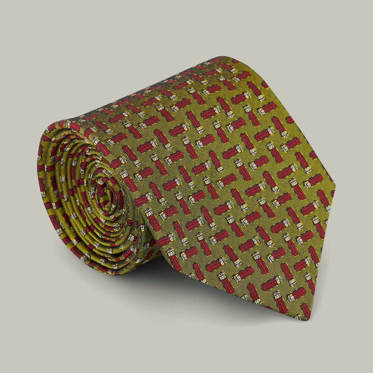 H&H - Harrow random cartridge woven silk tie - Gold