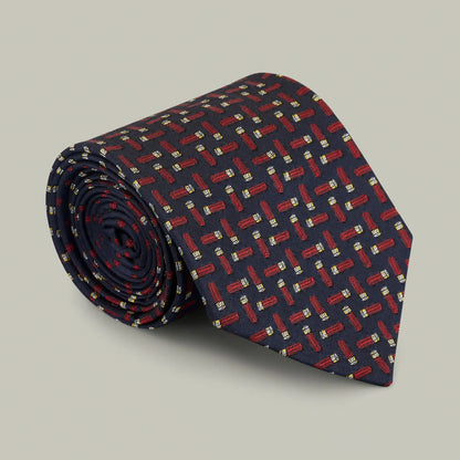 H&H - Harrow random cartridge woven silk tie - Indigo