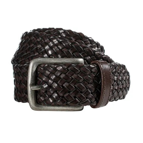 House of Amanda Christensen Braided Leather Belt - Brown