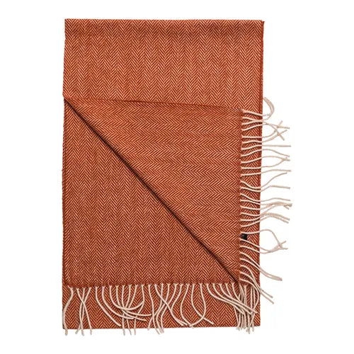 House of Amanda Christensen Herringbone Wool Scarf - Orange