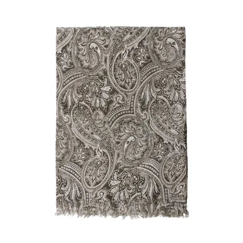 House of Amanda Christensen Paisley Twill Scarf - Olive