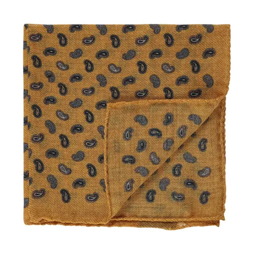 House of Amanda Christensen Paisley Pocket Square - Yellow Melange