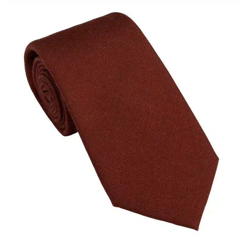Laksen Sporting Houndstooth Wool Tie Wine