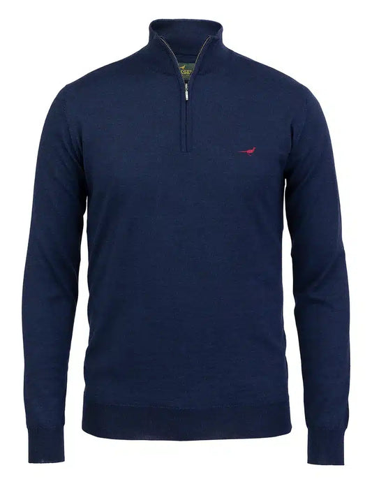 Laksen Sporting <br> Norfolk Zip-Neck French Blue