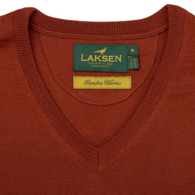 Laksen Sporting <br> Sussex V-neck Burnt Orange