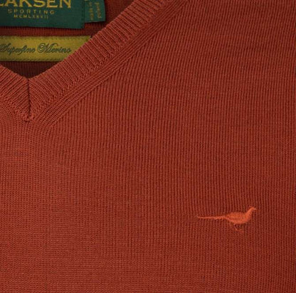 Laksen Sporting <br> Sussex V-neck Burnt Orange