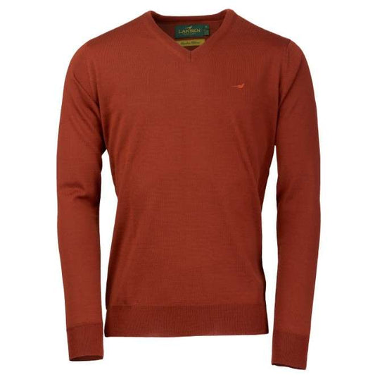 Laksen Sporting <br> Sussex V-neck Burnt Orange