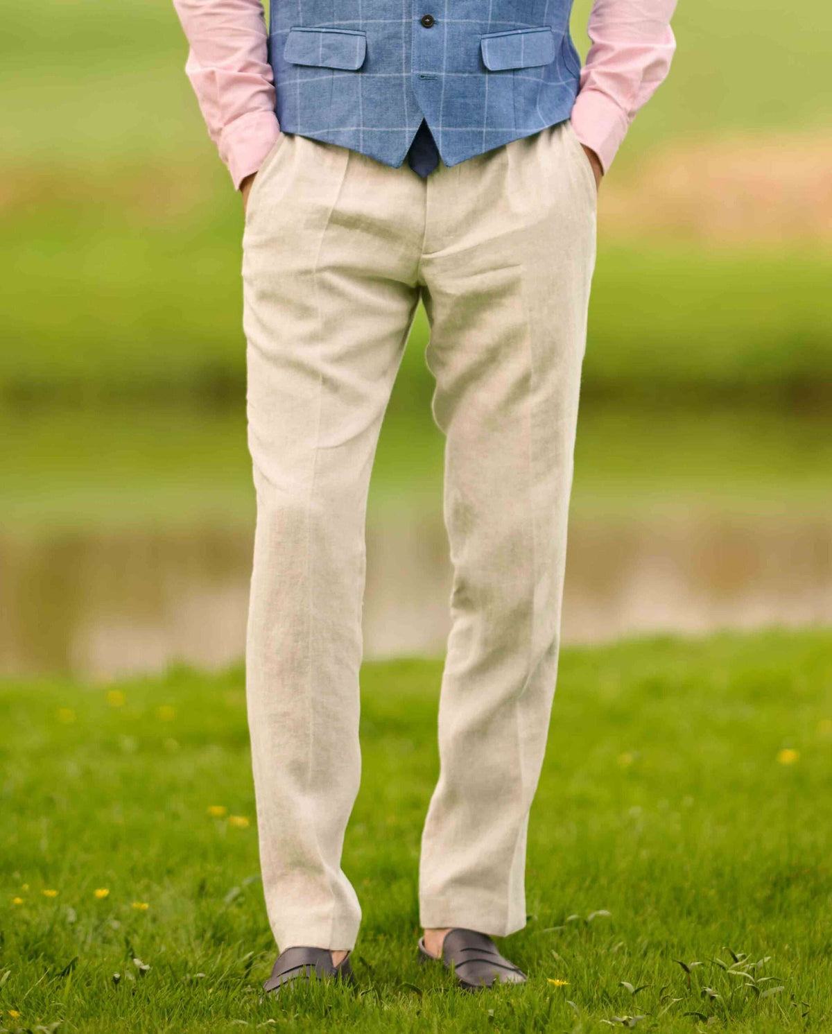 Wellington of Bilmore <br> Linen Trousers Nature