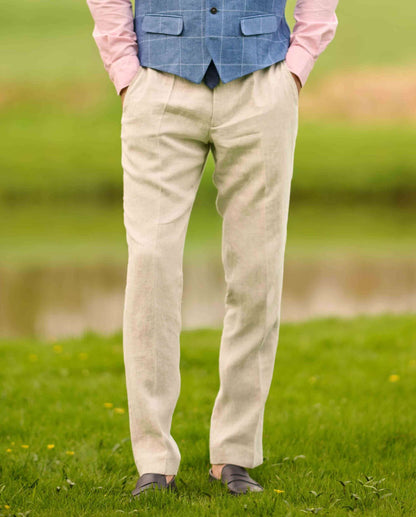 Wellington of Bilmore <br> Linen Trousers Nature