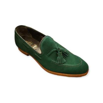 Crockett & Jones <br> Guernsey Green Suede Tassel Loafer
