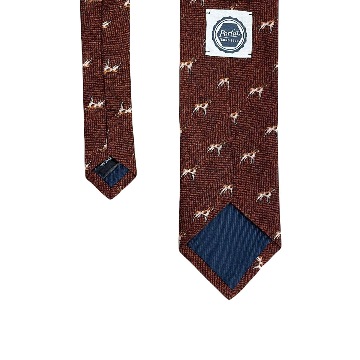 Portia <br> Hound Cotton & Wool Tie Red