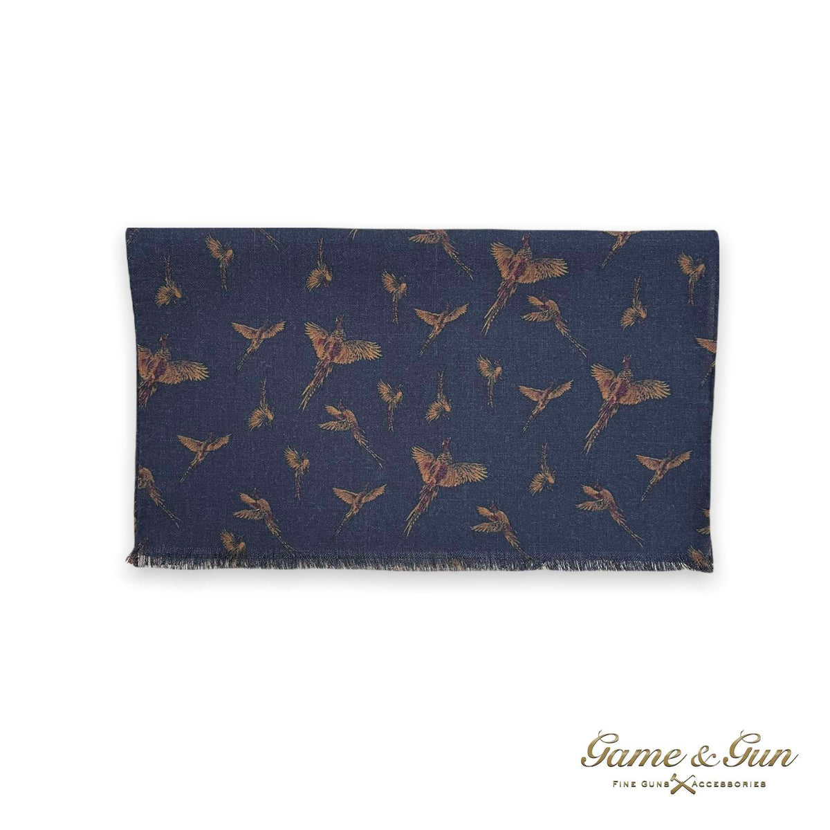 Portia <br> Wool Scarf Pheasant Dark Blue