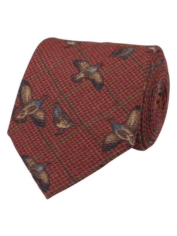 Portia Grouse Wool Tie - Orange
