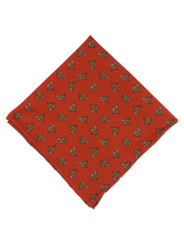 Portia Fox Wool Pocket Square - Rust