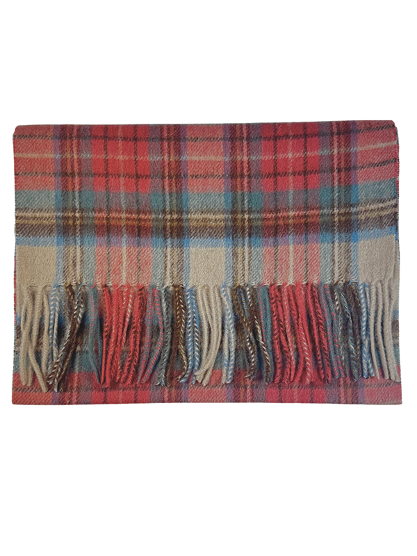 Portia Checkered Wool Scarf - Beige